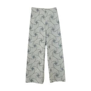 NWT Boutique Retro Silver Patterned Pants Sz S